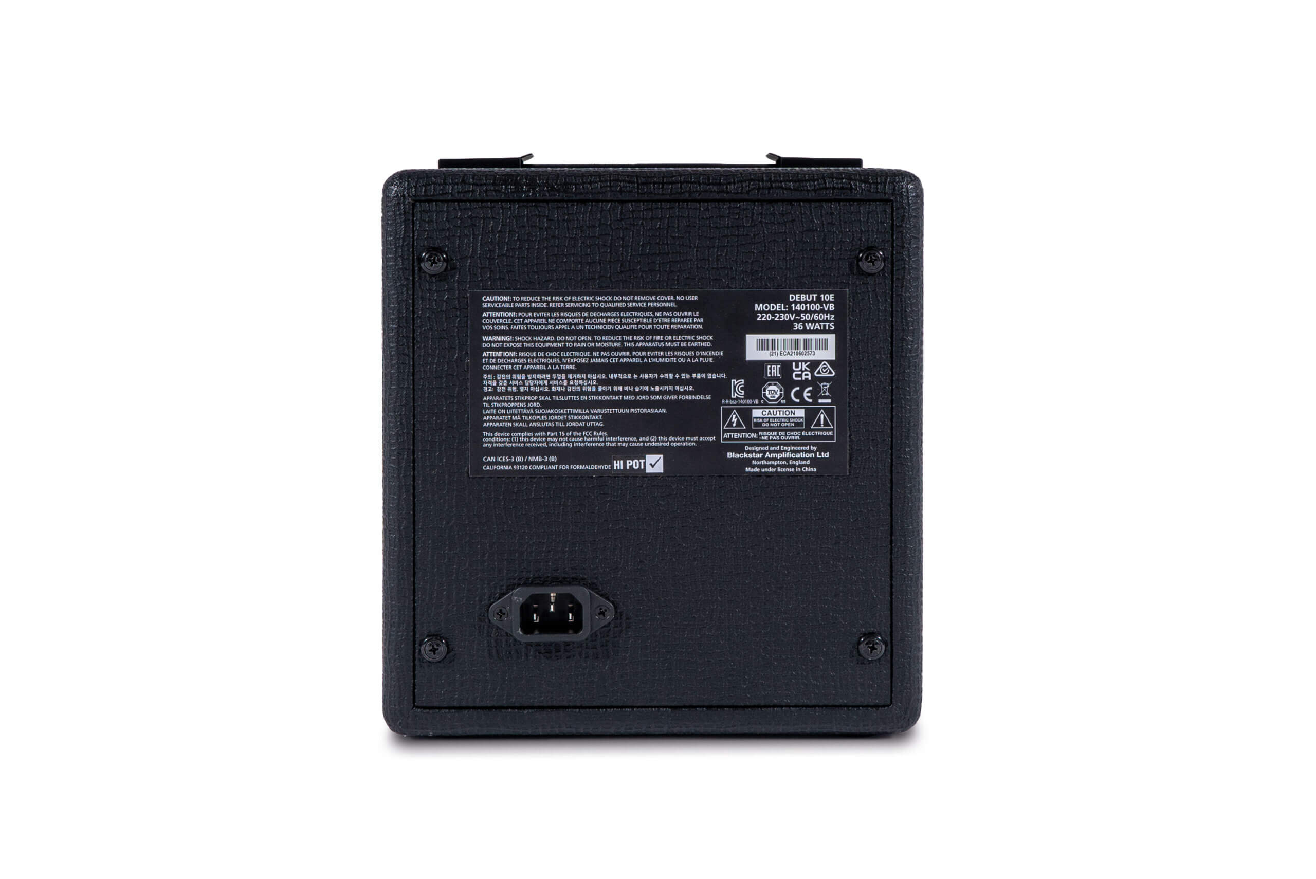 Blackstar Debut 10E guitar amp rear