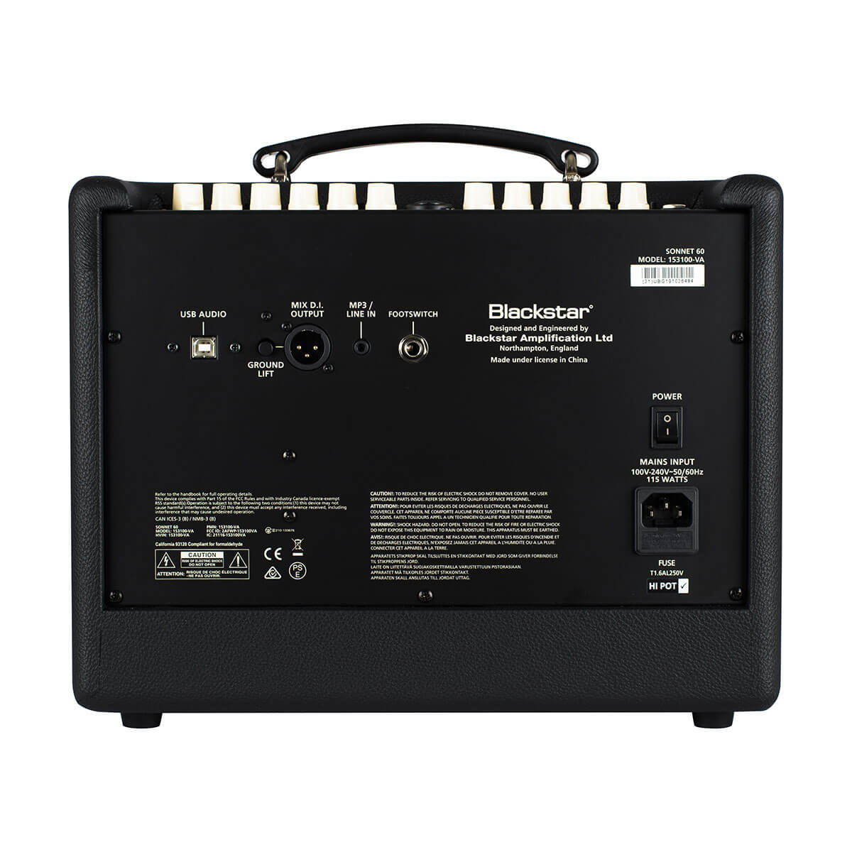 Blackstar Sonnet 60 acoustic guitar amp black rear