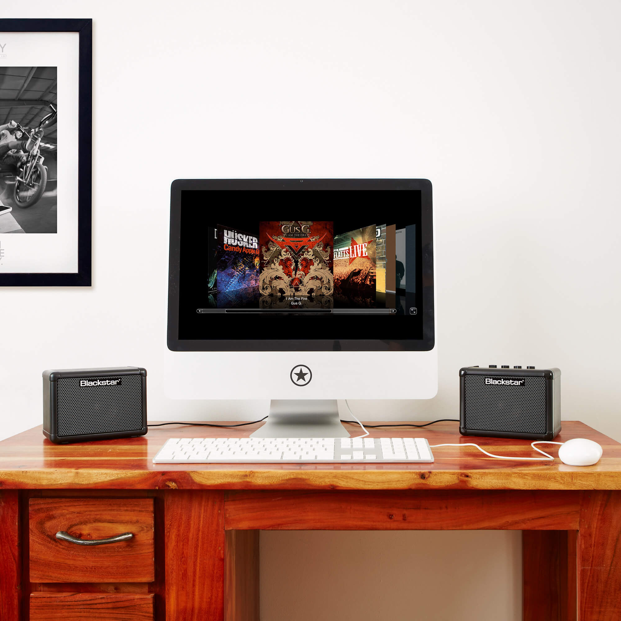 Blackstar Amps FLY 3 mini guitar amplifier on a desk