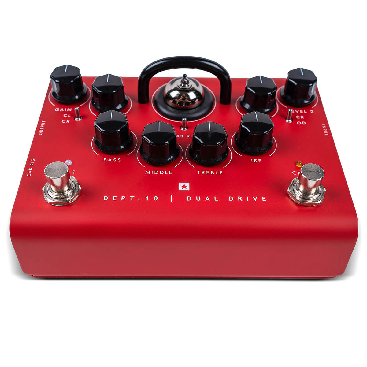 Blackstar Dept 10 Dual Drive guitar pedal front in bold red